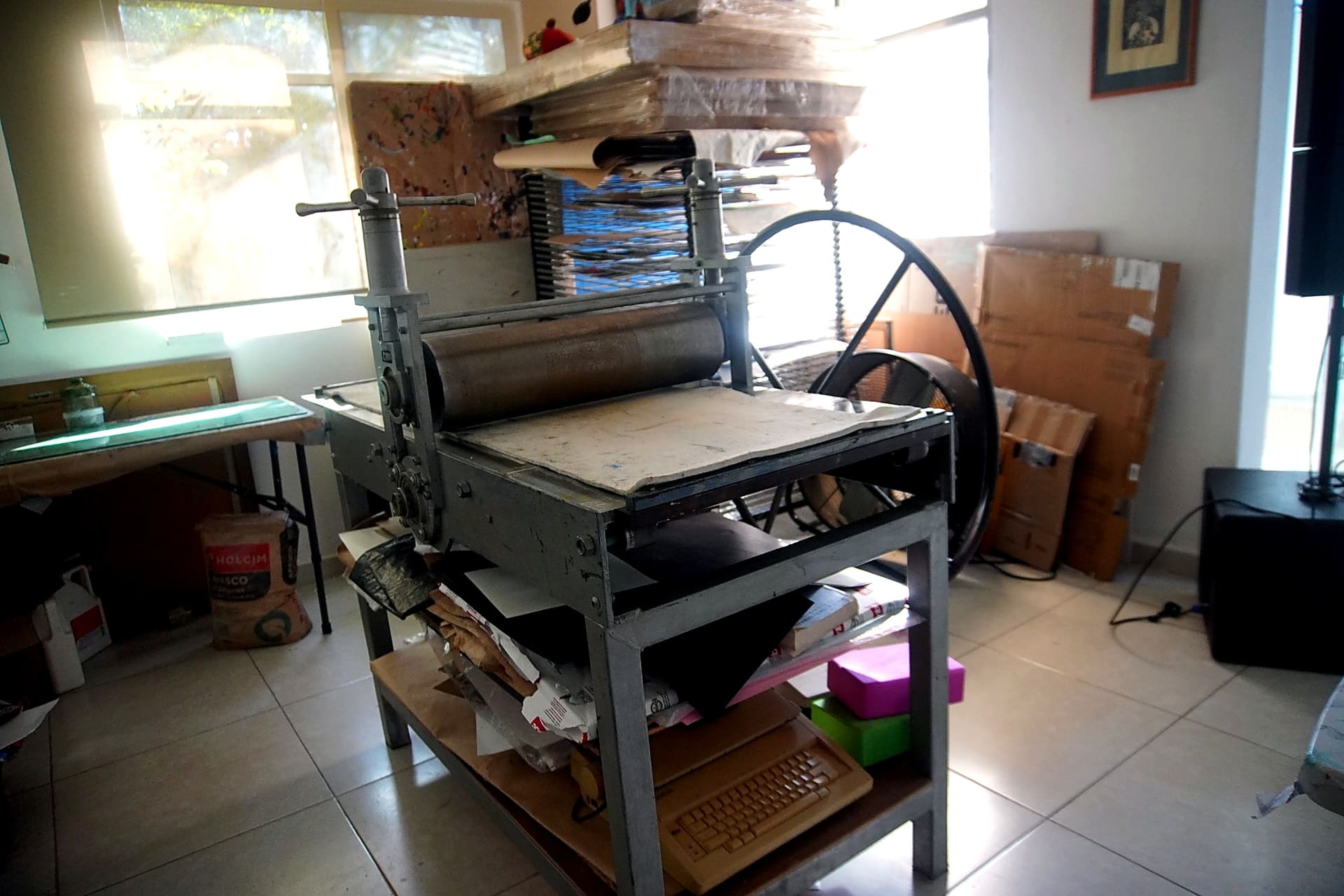 Tórculo del taller de grabado